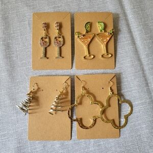 Fun Earrings, 4 Pairs Brand New Without Tag